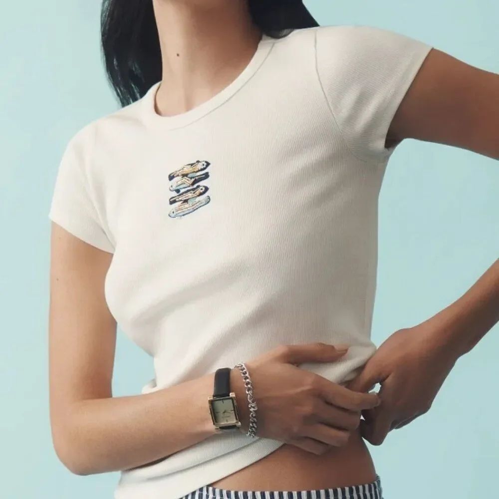 Anthropologie Sardine Beaded Tee
